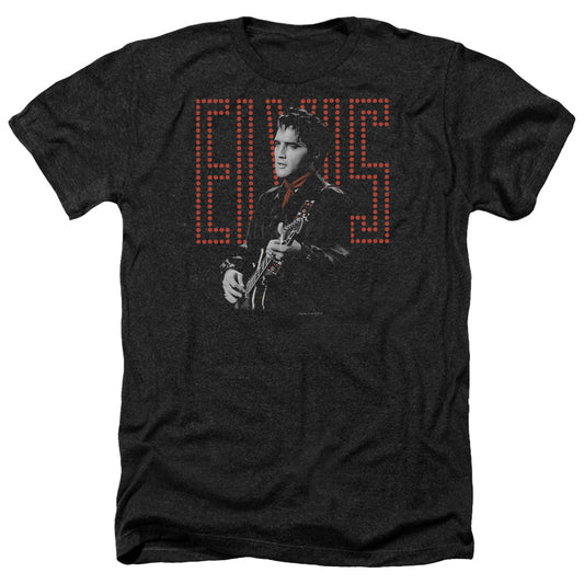 Elvis Presley - Red Guitarman - Adult Heather-black