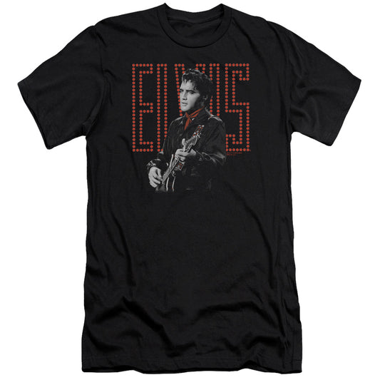Elvis Presley - Red Guitarman-premuim Canvas Adult Slim Fit 30/1 - Black