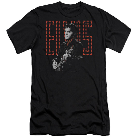 ELVIS PRESLEY RED GUITARMAN - S/S ADULT 30/1 - BLACK T-Shirt