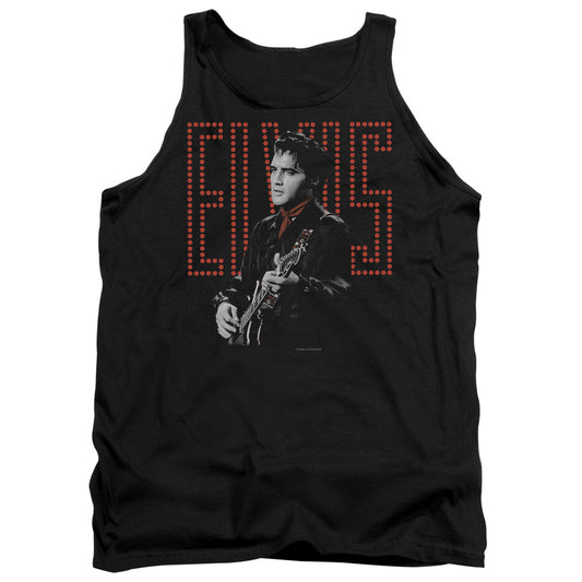 Elvis Presley Red Guitarman - Adult Tank - Black