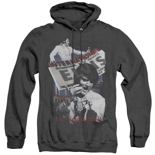 Elvis Presley - International Hotel - Adult Heather Hoodie - Black