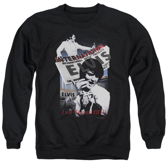 Elvis Presley - International Hotel - Adult Crewneck Sweatshirt - Black