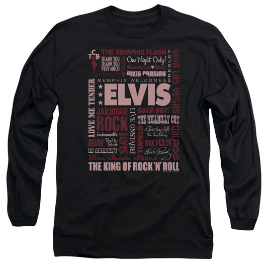Elvis Presley - Whole Lotta Type - Long Sleeve Adult 18/1 - Black T-shirt