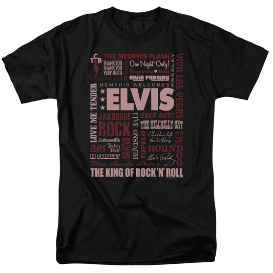 Elvis Presley - Whole Lotta Type - Short Sleeve Adult 18/1 - Black T-shirt