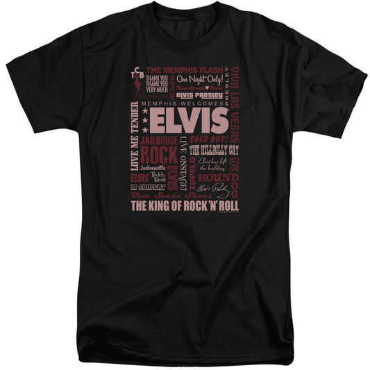 Elvis Presley - Whole Lotta Type - Short Sleeve Adult Tall - Black T-shirt