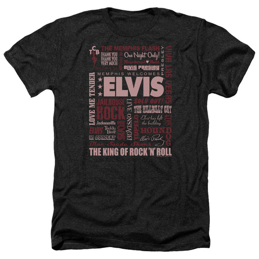 Elvis Presley - Whole Lotta Type - Adult Heather-black