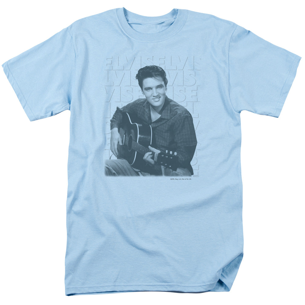 Elvis Presley - Repeat - Short Sleeve Adult 18/1 - Light Blue T-shirt