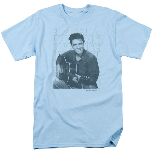 Elvis Presley - Repeat - Short Sleeve Adult 18/1 - Light Blue T-shirt