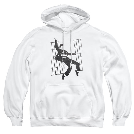 Elvis Presley - Jailhouse Rock - Adult Pull-over Hoodie - White