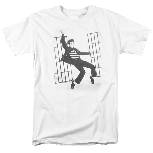 Elvis Presley - Jailhouse Rock - Short Sleeve Adult 18/1 - White T-shirt