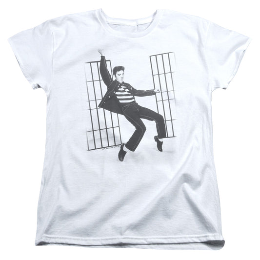 Elvis Presley - Jailhouse Rock - Short Sleeve Womens Tee - White T-shirt
