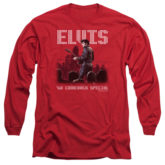 Elvis Presley - Return Of The King - Long Sleeve Adult 18/1 - Red T-shirt