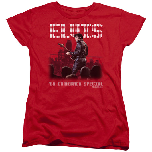 Elvis Presley - Return Of The King - Short Sleeve Womens Tee - Red T-shirt