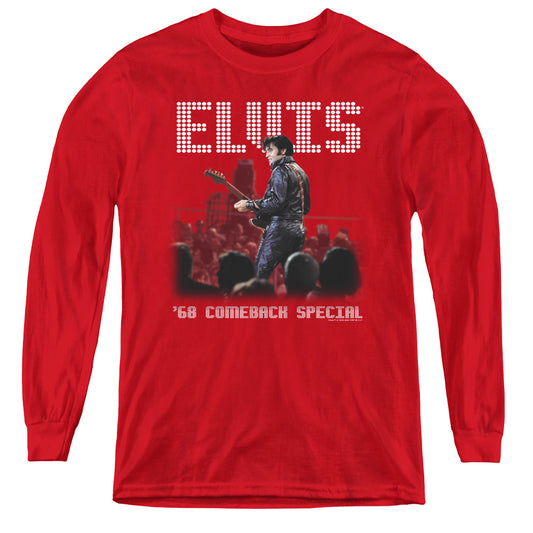 Elvis Presley - Return Of The King - Youth Long Sleeve Tee - Red