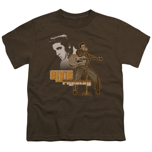Elvis Presley - The Hillbilly Cat - Short Sleeve Youth 18/1 - Coffee T-shirt