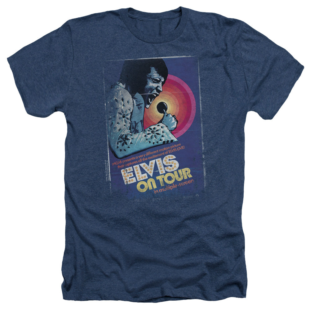 Elvis Presley - On Tour Poster - Adult Heather - Navy