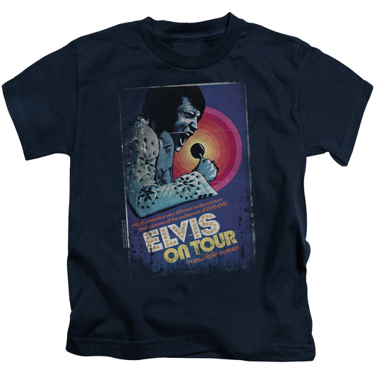 ELVIS PRESLEY ON TOUR POSTER - S/S JUVENILE 18/1 - NAVY - T-Shirt