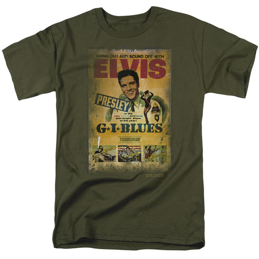 ELVIS PRESLEY GI BLUES POSTER - S/S ADULT 18/1 - MILITARY GREEN T-Shirt