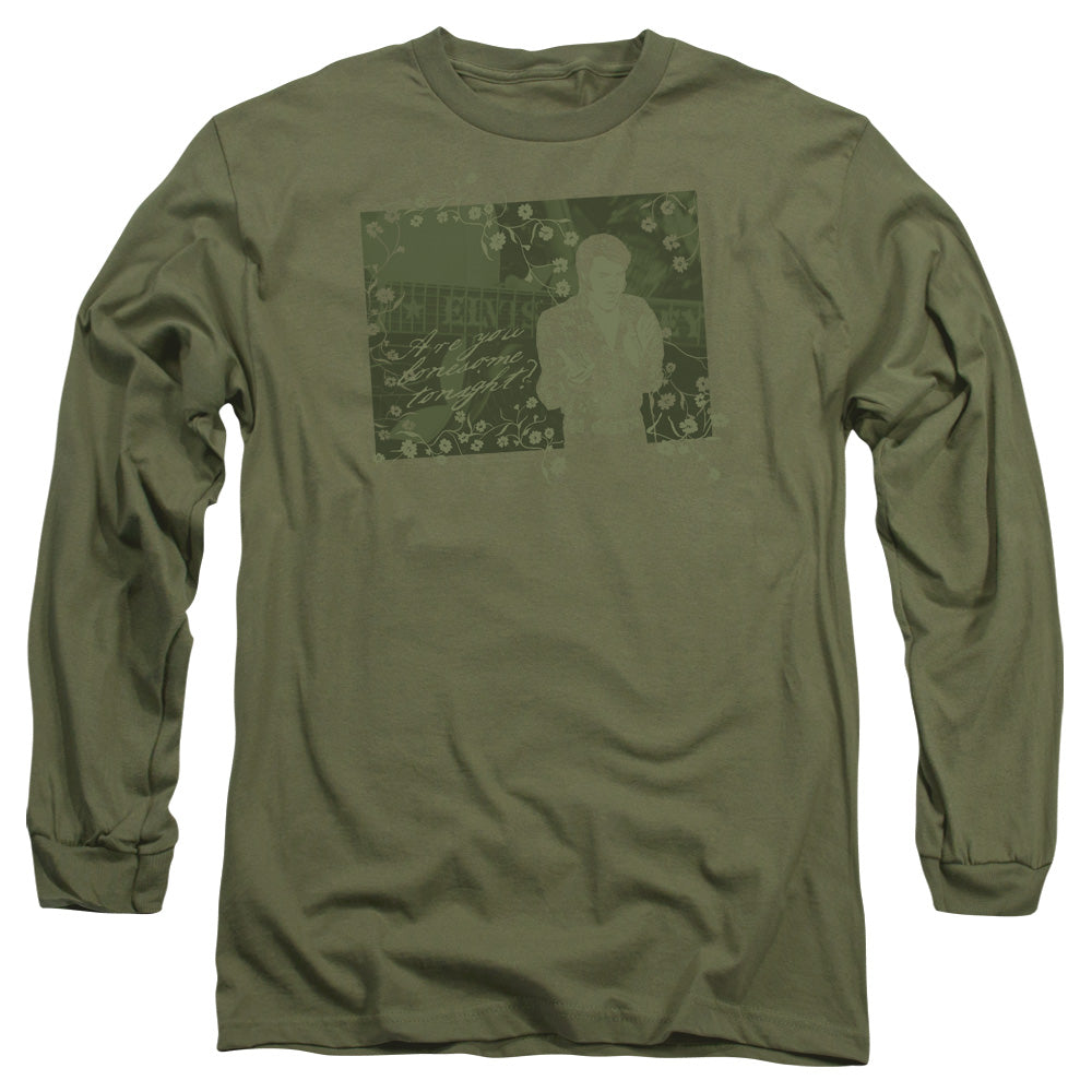 Elvis Presley - That 70s Elvis - Long Sleeve Adult 18/1 - Military Green T-shirt