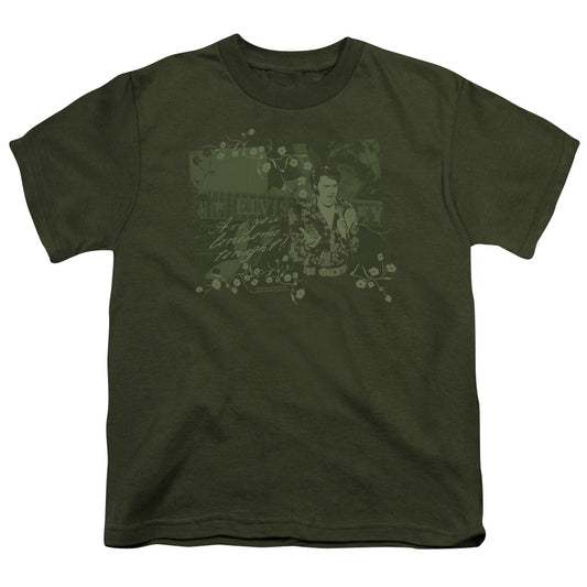 Elvis Presley - That 70s Elvis - Short Sleeve Youth 18/1 - Military Green T-shirt