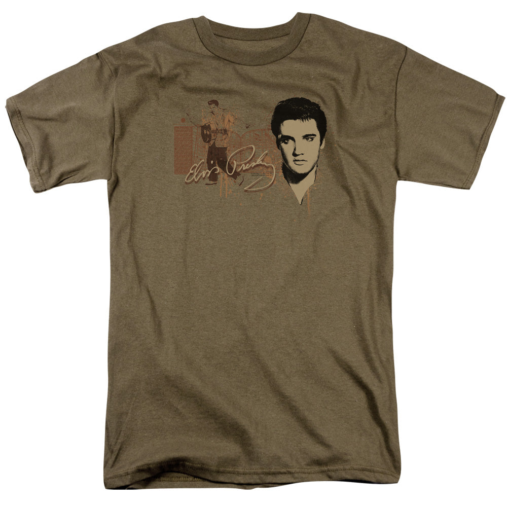 Elvis Presley - At The Gates - Short Sleeve Adult 18/1 - Safari Green T-shirt