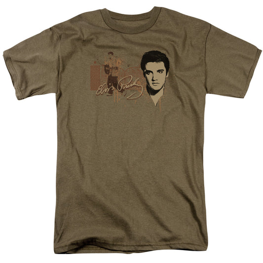 Elvis Presley - At The Gates - Short Sleeve Adult 18/1 - Safari Green T-shirt