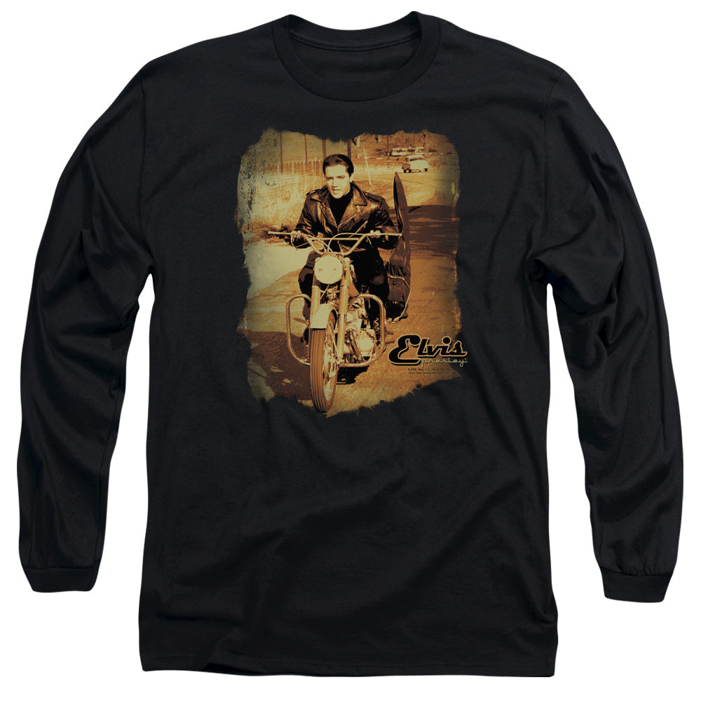 Elvis Presley - Hit The Road - Long Sleeve Adult 18/1 - Black T-shirt