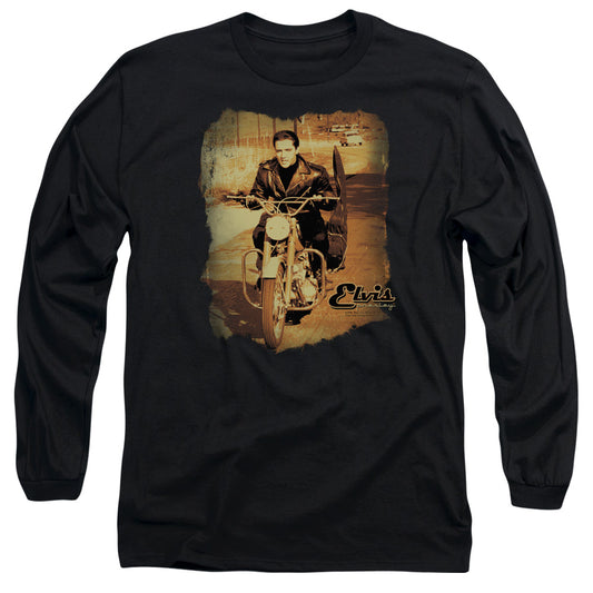 Elvis Presley - Hit The Road - Long Sleeve Adult 18/1 - Black T-shirt
