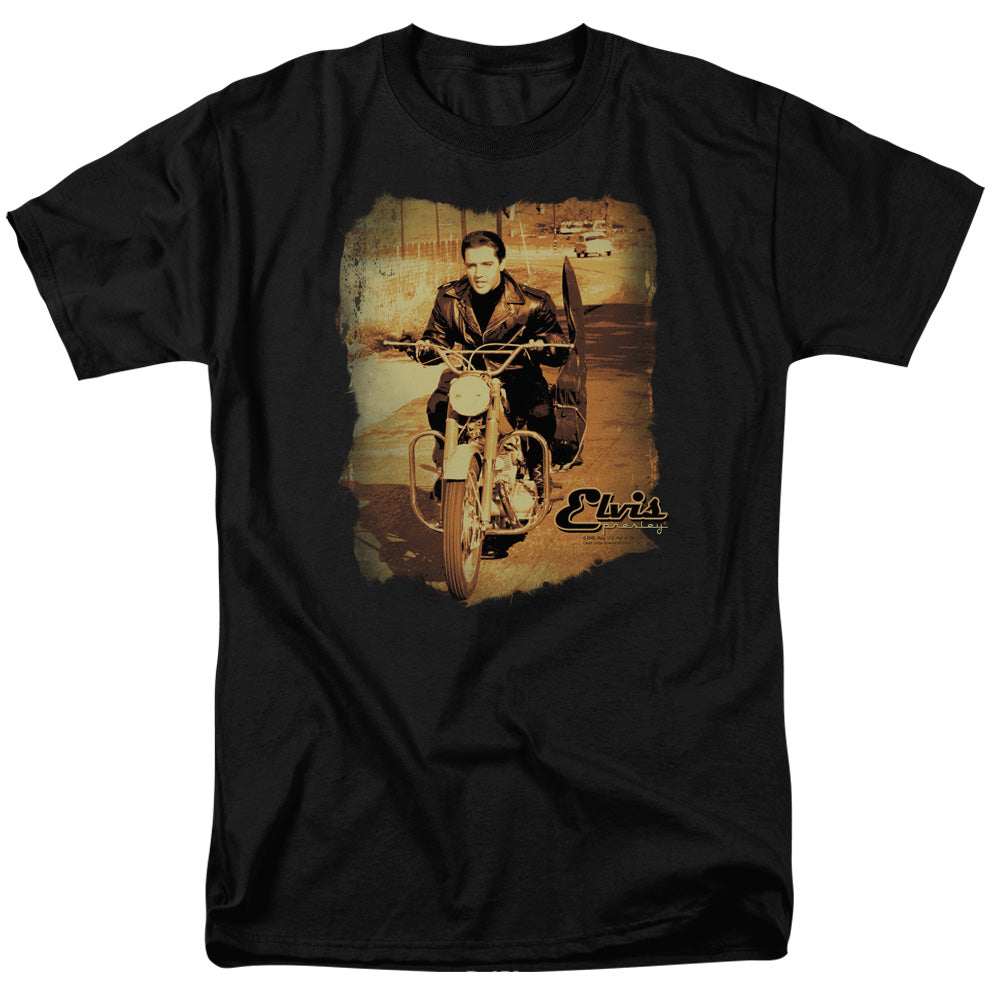 Elvis Presley - Hit The Road - Short Sleeve Adult 18/1 - Black T-shirt
