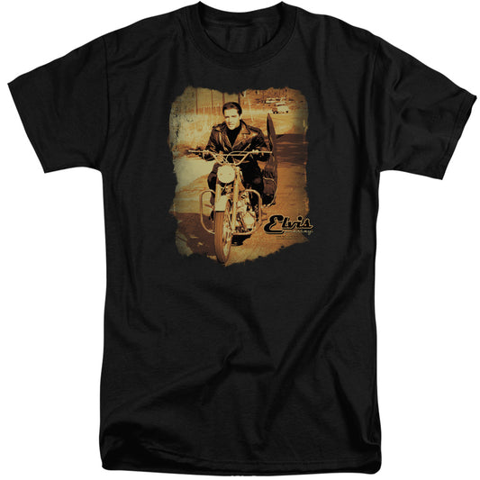 Elvis Presley - Hit The Road - Short Sleeve Adult Tall - Black T-shirt