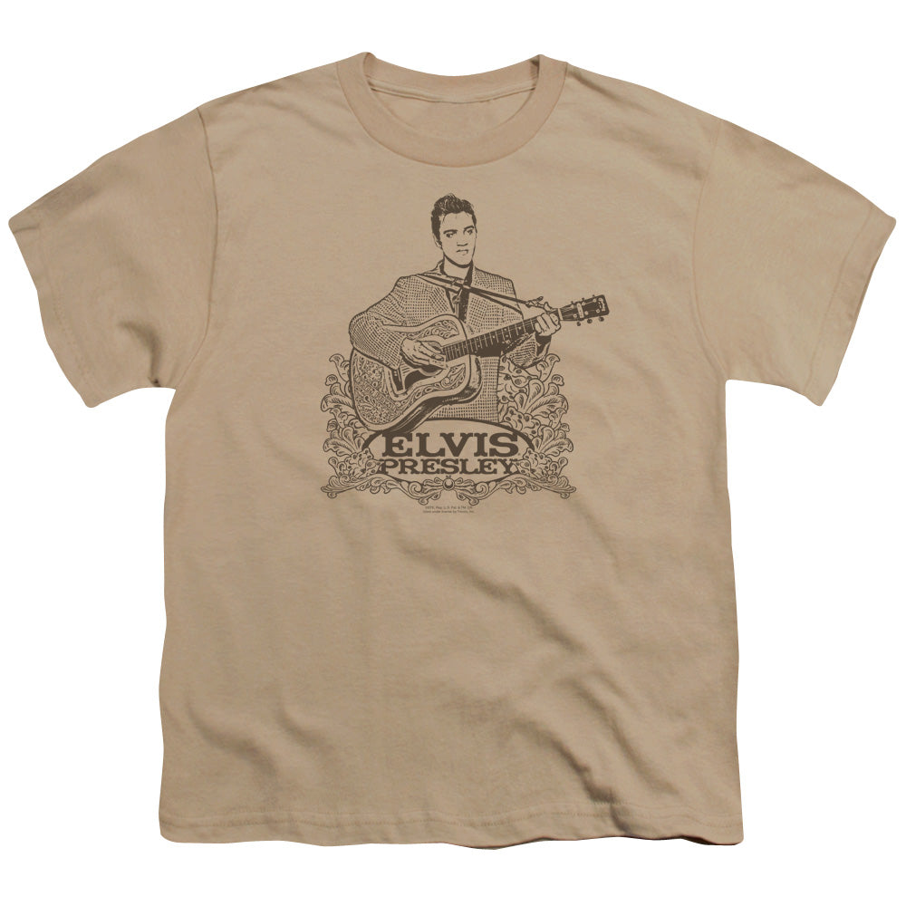 Elvis Presley - Laurels - Short Sleeve Youth 18/1 - Sand T-shirt