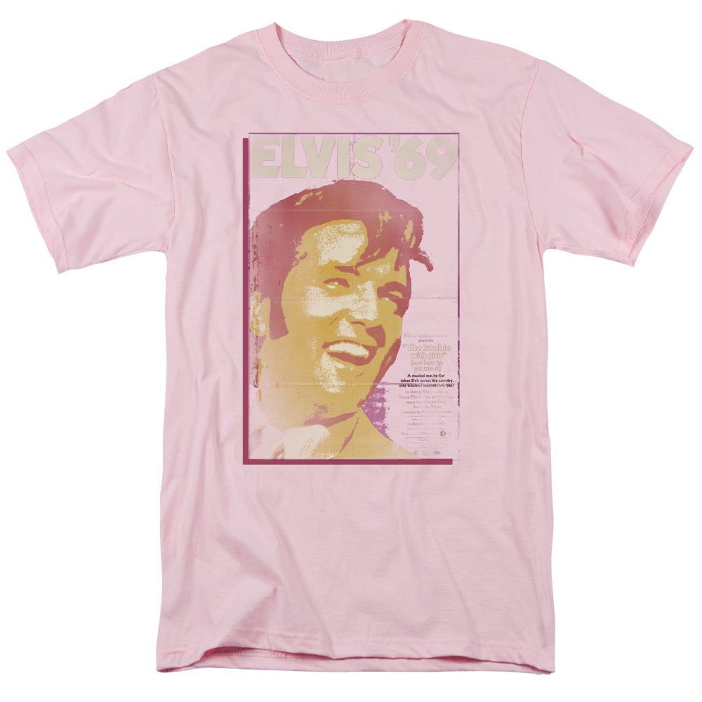 Elvis Presley - Trouble With Girls - Short Sleeve Adult 18/1 - Pink T-shirt