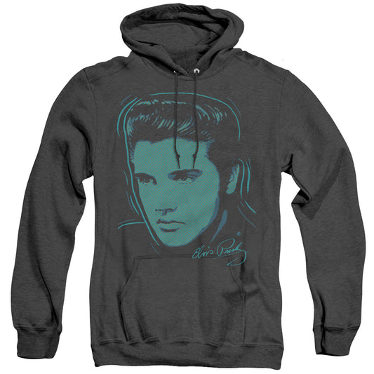 Elvis Presley - Young Dots - Adult Heather Hoodie - Black