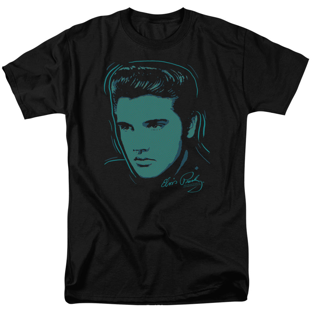 Elvis Presley - Young Dots - Short Sleeve Adult 18/1 - Black T-shirt