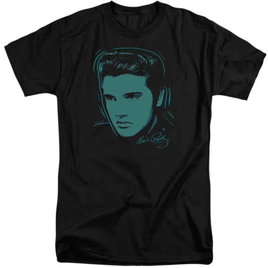 Elvis Presley - Young Dots - Short Sleeve Adult Tall - Black T-shirt