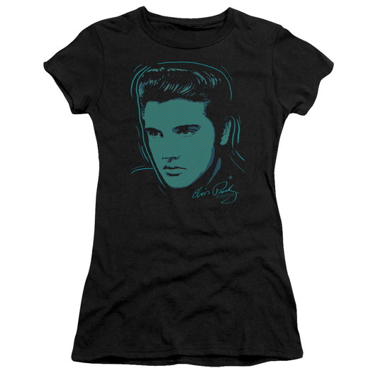 Elvis Presley - Young Dots - Short Sleeve Junior Sheer - Black T-shirt