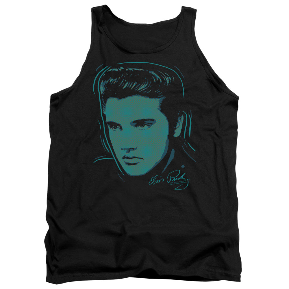 Elvis Presley - Young Dots - Adult Tank - Black