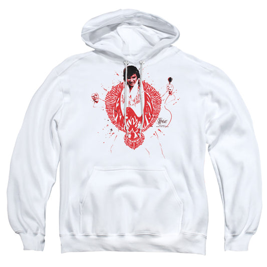 Elvis Presley - Red Pheonix - Adult Pull-over Hoodie - White