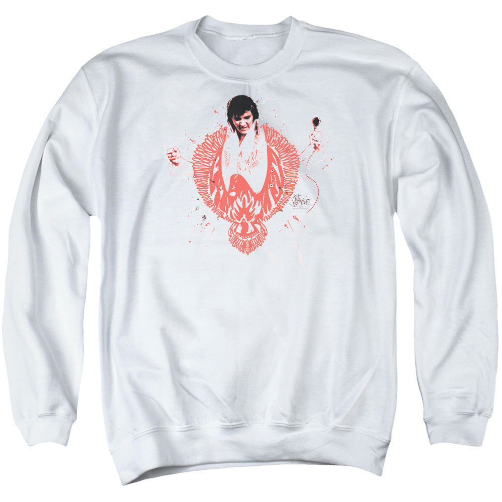 Elvis Presley - Red Pheonix - Adult Crewneck Sweatshirt - White