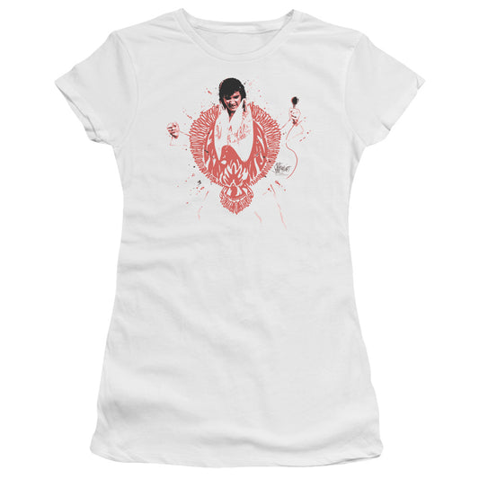 Elvis Presley - Red Pheonix - Short Sleeve Junior Sheer - White T-shirt
