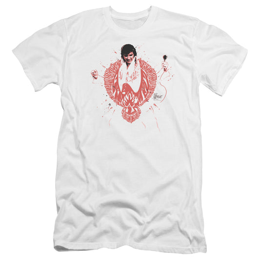 Elvis Presley - Red Pheonix-premuim Canvas Adult Slim Fit 30/1 - White