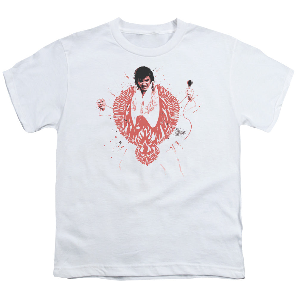 Elvis Presley - Red Pheonix - Short Sleeve Youth 18/1 - White T-shirt