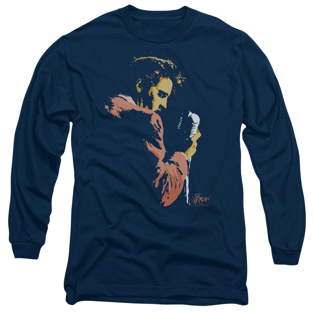 Elvis Presley - Early Elvis - Long Sleeve Adult 18/1 - Navy T-shirt