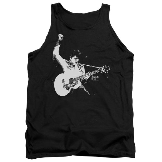 Elvis Presley - Black And White Guitarman - Adult Tank - Black