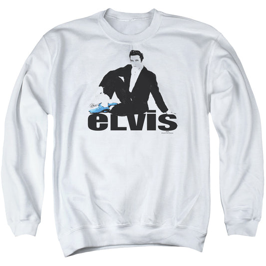 Elvis Presley - Blue Suede - Adult Crewneck Sweatshirt - White