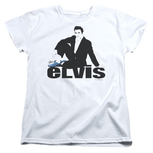 Elvis Presley - Blue Suede - Short Sleeve Women"s Tee - White T-shirt