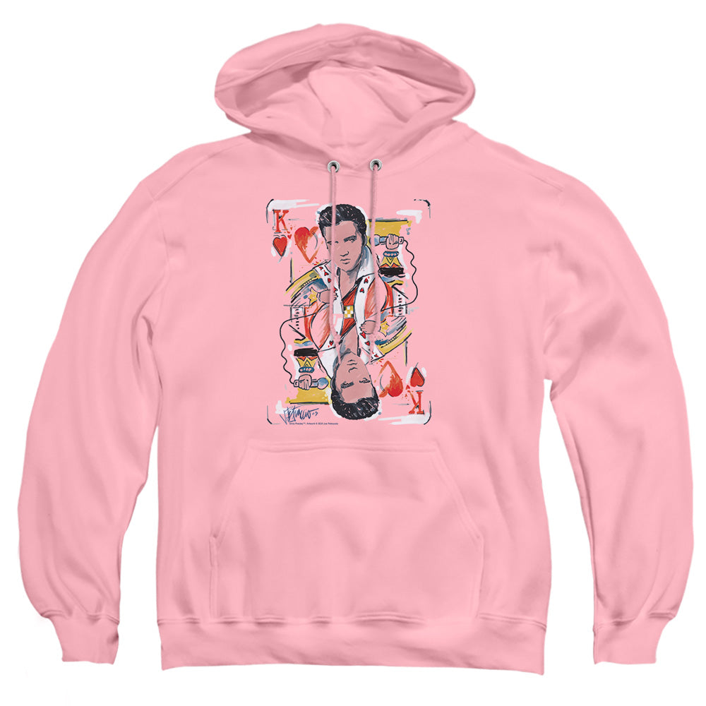 Elvis Presley - King Of Hearts - Adult Pull-over Hoodie - Pink