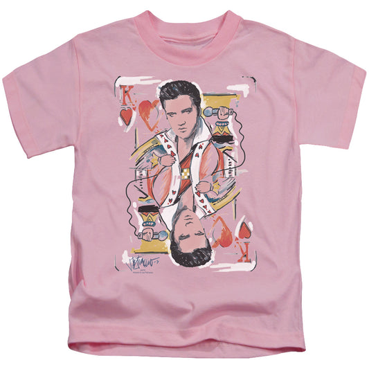 Elvis Presley - King Of Hearts - Short Sleeve Juvenile 18/1 - Pink T-shirt
