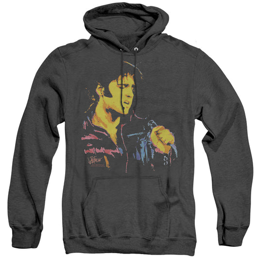 Elvis Presley - Neon Elvis - Adult Heather Hoodie - Black