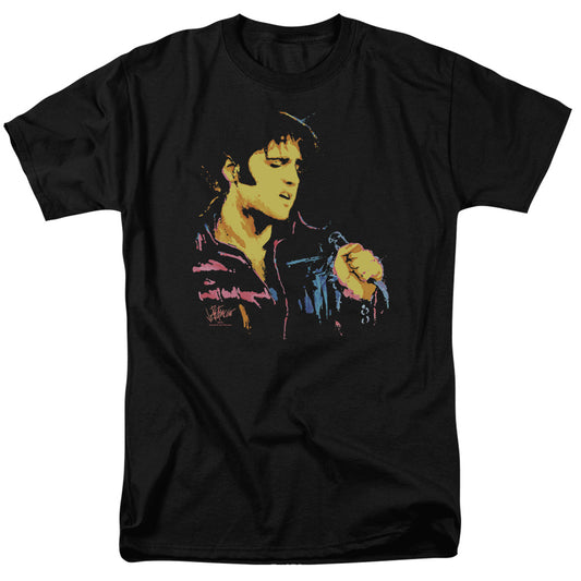 Elvis Presley - Neon Elvis - Short Sleeve Adult 18/1 - Black T-shirt